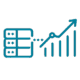 Icon showing data transformed into insights